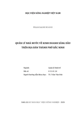 Quản lý nhà nước về kinh doanh xăng dầu trên địa bàn thành phố bắc ninh