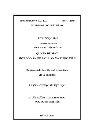 Luận văn quyền bề mặt một số vấn đề lý luận và thực tiễn