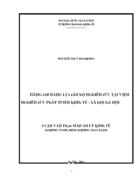 Luận văn nâng cao năng lực cán bộ nghiên cứu tại viện nghiên cứu phát triển kinh tế xã hội hà nội