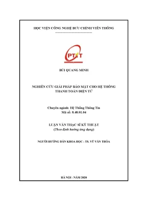 Luận văn nghiên cứu giải pháp bảo mật cho hệ thống thanh toán điện tử