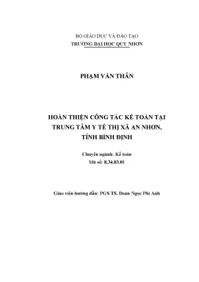 Luận văn hoàn thiện công tác kế toán tại trung tâm y tế thị xã an nhơn tỉnh bình định