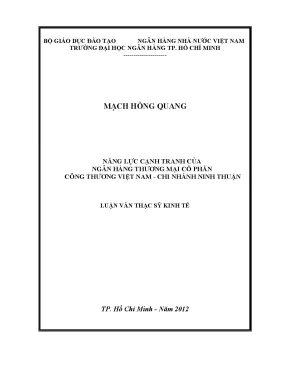 Luận văn năng lực cạnh tranh của ngân hàng thương mại cổ phần công thương việt nam chi nhánh ninh thuận