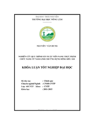 Luận văn nghiên cứu trích ly các hoạt chất chống oxy hóa từ nấm linh chi bằng sóng siêu âm ứng dụng cho thực phẩm chức năng