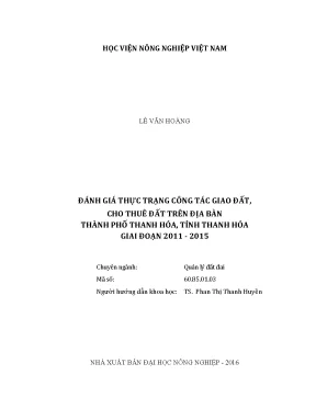 Luận văn đánh giá thực trạng công tác giao đất cho thuê đất trên địa bàn thành phố thanh hóa tỉnh thanh hóa giai đoạn 2011 2015