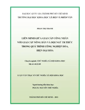 Liên minh giữa giai cấp công nhân với giai cấp nông dân và đội ngũ trí thức trong quá trình công nghiệp hóa hiện đại hóa