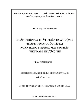 Luận văn hoàn thiện và phát triển hoạt động thanh toán quốc tế tại ngân hàng thương mại cổ phần việt nam thương tín