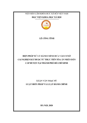 Luận văn biện pháp xử lý hành chính đưa vào cơ sở cai nghiện bắt buộc từ thực tiễn tòa án nhân dân cấp huyện tại thành phố hồ chí minh