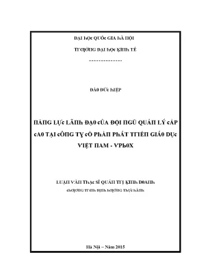 Luận văn năng lực lãnh đạo của đội ngũ quản lý cấp cao tại công ty cổ phần phát triển giáo dục việt nam vpbox