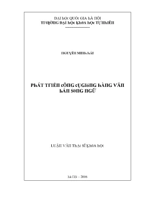 Luận văn thạc sĩ phát triển công cụ gióng hàng văn bản song ngữ vnu lvts09