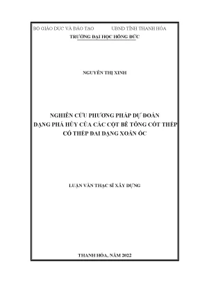Nghiên cứu phương pháp dự đoán dạng phá hủy của các cột bê tông cốt thép có thép đai dạng xoắn ốc
