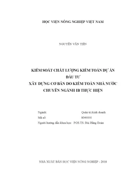 Luận văn kiểm soát chất lượng kiểm toán dự án đầu tư xây dựng cơ bản do kiểm toán nhà nước chuyên ngành ib thực hiện