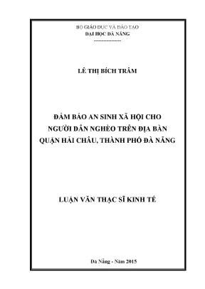 Luận văn đảm bảo an sinh xã hội cho người dân nghèo trên địa bàn quận hải châu thành phố đà nẵng