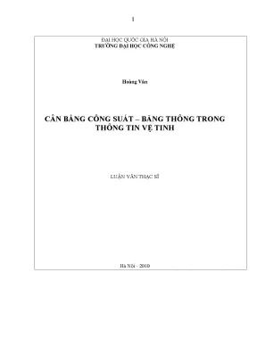 Luận văn cân bằng công suất băng thông trong thông tin vệ tinh
