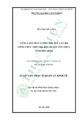 Nâng cao chất lượng đội ngũ cán bộ công chức trên địa bàn huyện yên thủy tỉnh hòa bình