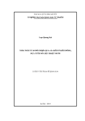 Luận văn thạc sĩ tính toán trao đổi nước qua các biên ở biển đông dựa trên số liệu nhiệt muối vnu lvts08w