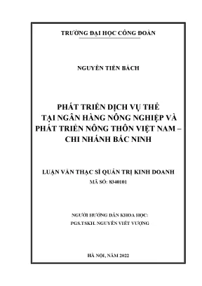 Luận văn phát triển dịch vụ thẻ tại ngân hàng nông nghiệp và phát triển nông thôn việt nam chi nhánh bắc ninh