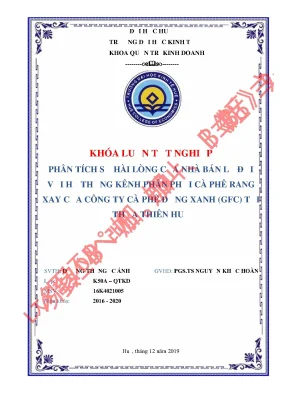 Luận văn phân tích sự hài lòng của nhà bán lẻ đối với hệ thống kênh phân phối cà phê rang xay của công ty cà phê đồng xanh gfc tại thừa thiên huế
