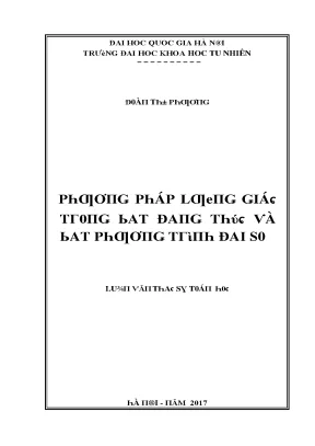 Luận văn thạc sĩ phương pháp lượng giác trong bất đẳng thức và bất phương trình đại số vnu lvts08w