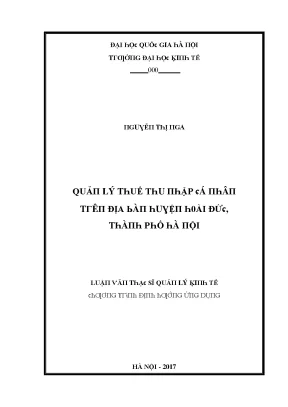 Luận văn quản lý thuế thu nhập cá nhân trên địa bàn huyện hoài đức thành phố hà nội