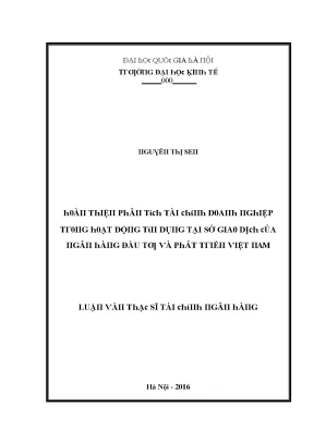 Luận văn hoàn thiện phân tích tài chính doanh nghiệp trong hoạt động tín dụng tại sở giao dịch của ngân hàng đầu tư và phát triển việt nam