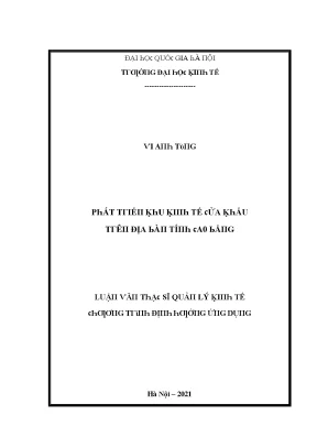 Luận văn phát triển kinh tế cửa khẩu trên địa bàn tỉnh cao bằng