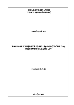 Luận văn đảm bảo hiệu năng và độ tin cậy cho hệ thống thư điện tử lưu lượng lớn