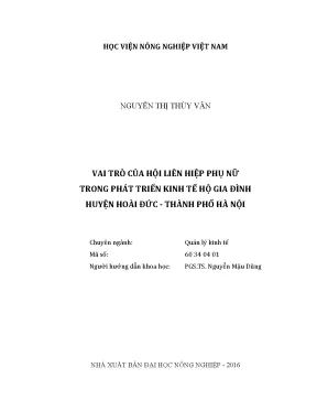 Luận văn vai trò của hội liên hiệp phụ nữ trong phát triển kinh tế hộ gia đình huyện hoài đức thành phố hà nội