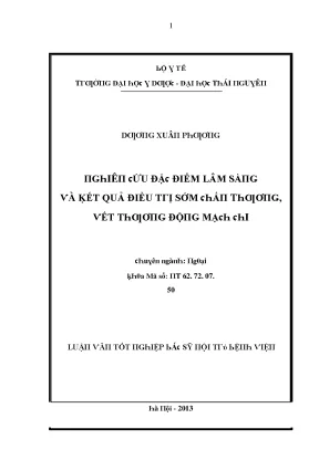 Luận văn nghiên cứu đặc điểm lâm sàng và kết quả điều trị sớm chấn thương vết thương động mạch chi