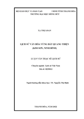 Lịch sử văn hóa vùng đất quang thiện kim sơn ninh bình