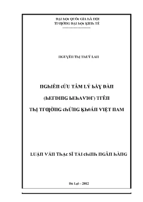 Luận văn nghiên cứu hành vi bầy đàn herding behavior trên thị trường chứng khoán việt nam