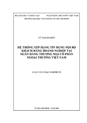 Luận văn hệ thống xếp hạng tín dụng nội bộ khách hàng doanh nghiệp tại ngân hàng thương mại cổ phần ngoại thương việt nam