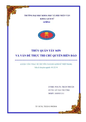 Thủy quân tây sơn và vấn đề thực thi chủ quyền biển đảo