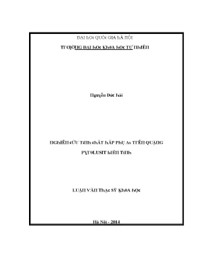 Luận văn thạc sĩ nghiên cứu tính chất hấp phụ asen trên quặng pyrolusit biến tính vnu lvts08w