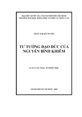 Tư tưởng đạo đức của nguyễn bỉnh khiêm