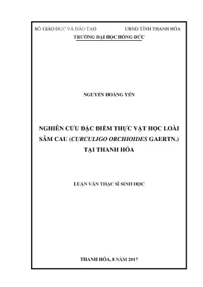 Nghiên cứu đặc điểm thực vật học loài sâm cau curculigo orchioides gaertn tại thanh hóa