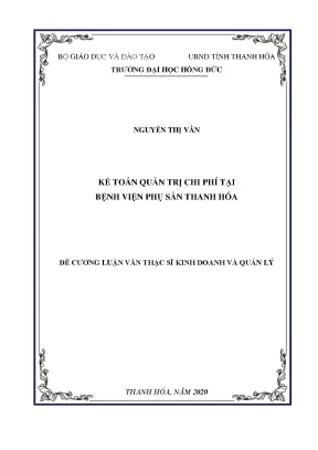 Kế toán quản trị chi phí tại bệnh viện phụ sản thanh hóa