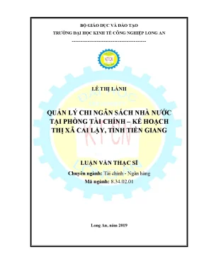 Luận văn quản lý chi ngân sách nhà nước tại phòng tài chính kế hoạch thị xã cai lậy tỉnh tiền giang
