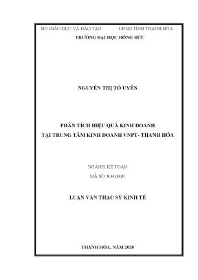 Phân tích hiệu quả kinh doanh tại trung tâm kinh doanh vnpt thanh hóa