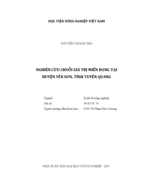 Luận văn nghiên cứu chuỗi giá trị miến dong tại huyện yên sơn tỉnh tuyên quang