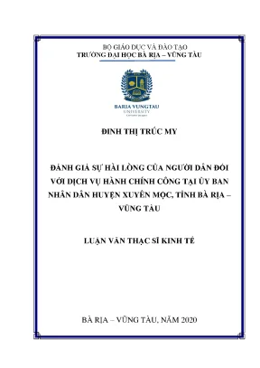 Luận văn đánh giá sự hài lòng của người dân đối với dịch vụ hành chính tại uỷ ban nhân dân huyện xuyên mộc tỉnh bà rịa vũng tàu