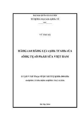 Luận văn nâng cao năng lực cạnh tranh của công ty cổ phần sữa việt nam