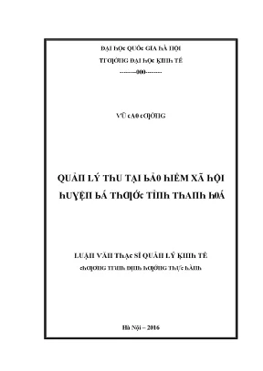 Luận văn quản lý thu tại bảo hiểm xã hội huyện bá thước tỉnh thanh hóa