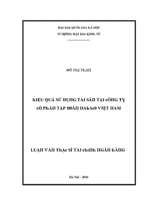 Luận văn hiệu quả sử dụng tài sản tại công ty cổ phần tập đoàn dabaco việt nam