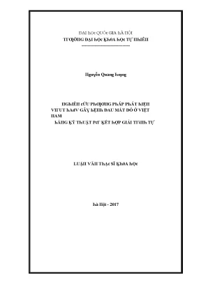 Luận văn thạc sĩ nghiên cứu phương pháp phát hiện virut hadv gây bệnh đau mắt đỏ ở việt nam bằng kỹ thuật pcr kết hợp với giải trình tự vnu lvts09