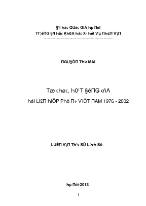 Luận văn thạc sĩ tổ chức hoạt động của hội liên hiệp phụ nữ việt nam 1976 2002