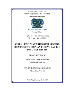 Luận văn chiến lược phát triển dịch vụ cảng biển công ty cổ phần dịch vụ dầu khí tổng hợp phú mỹ