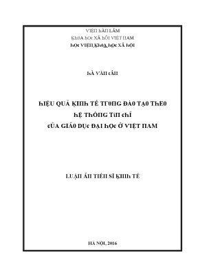 Luận văn hiệu quả kinh tế trong đào tạo theo hệ thống tín chỉ của giáo dục học ở việt nam