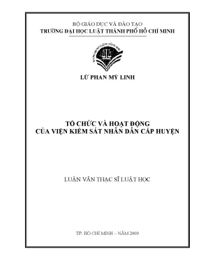 Tổ chức và hoạt động của viện kiểm sát nhân dân cấp huyện