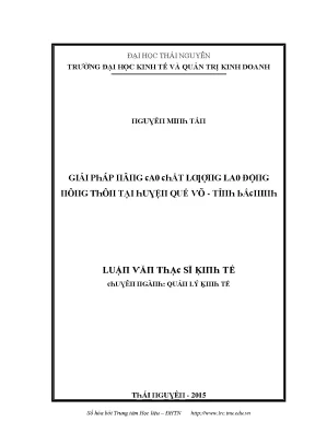 Luận văn giải pháp nâng cao chất lượng lao động nông thôn tại huyện quế võ tỉnh bắc ninh