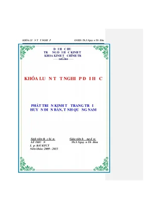 Luận văn phát triển kinh tế trang trại ở huyện điện bàn tỉnh quảng nam